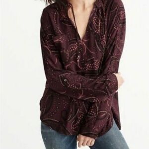 Abercrombie oversized paisley blouse top XS